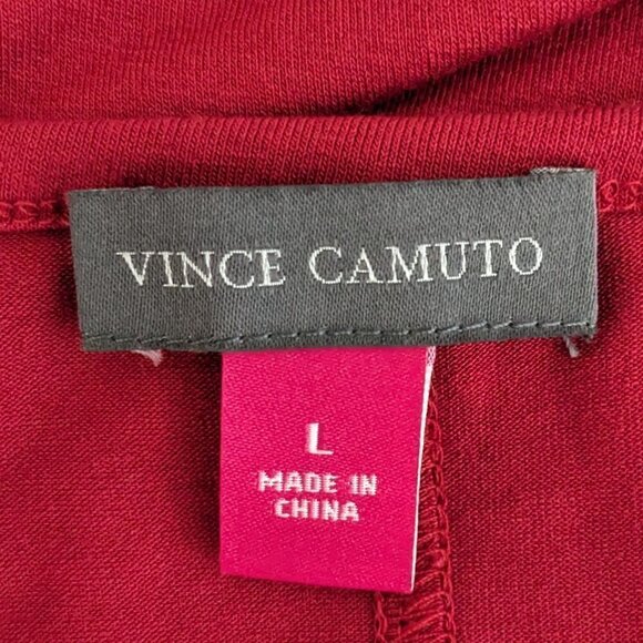 WOMEN'S "Vince Camuto" Red Rayon Knit, High-Low, Maxi Tank Dress; Size L - Picture 4 of 5